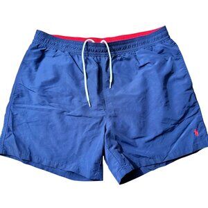 Polo Ralph Lauren Navy Swim‎ Trunks XXL Mesh Lined Elastic Waist Drawstring